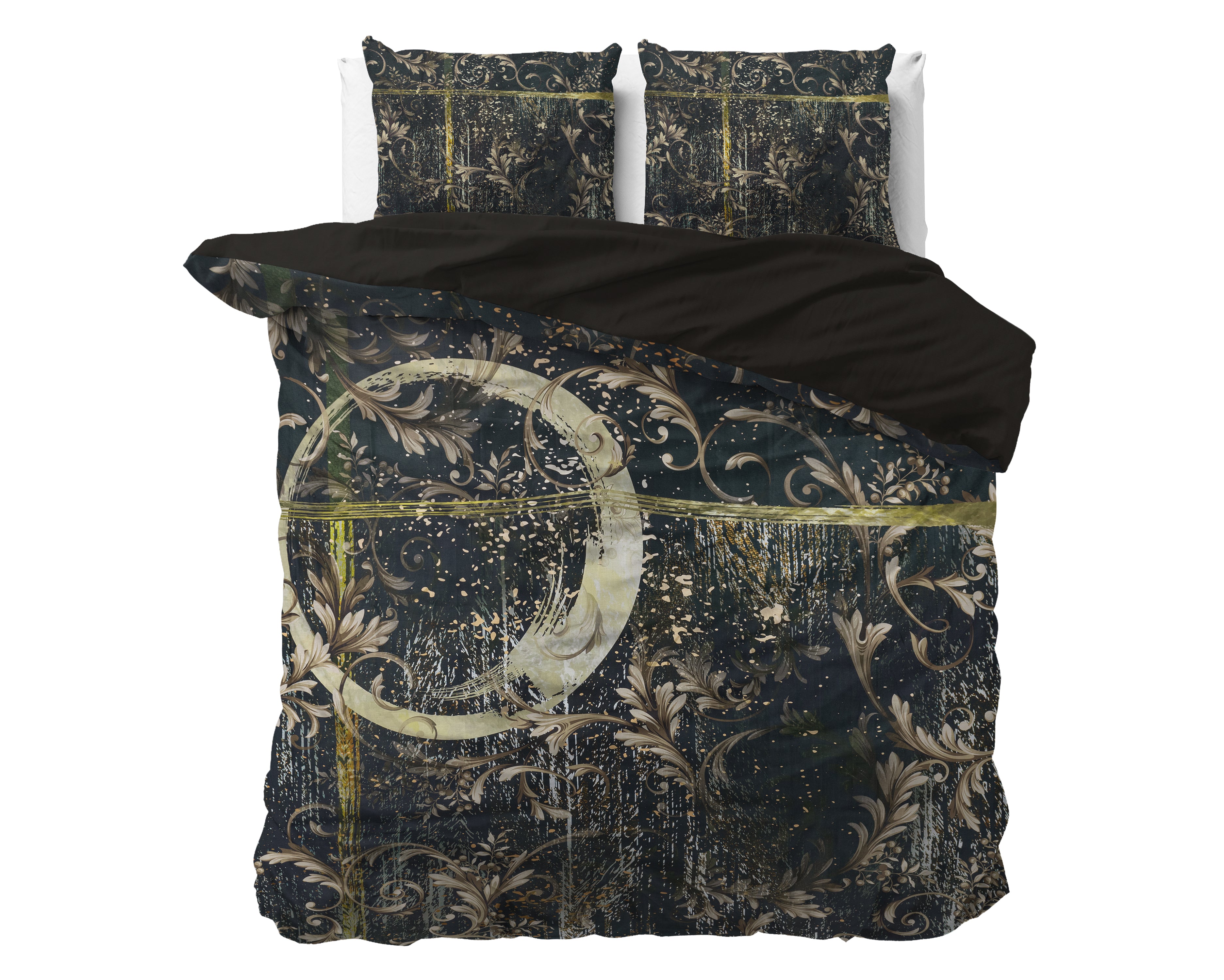 Yasmin Gold Dekbedovertrek - Luxe Satijn - Hoge kwaliteit - Trendy prints