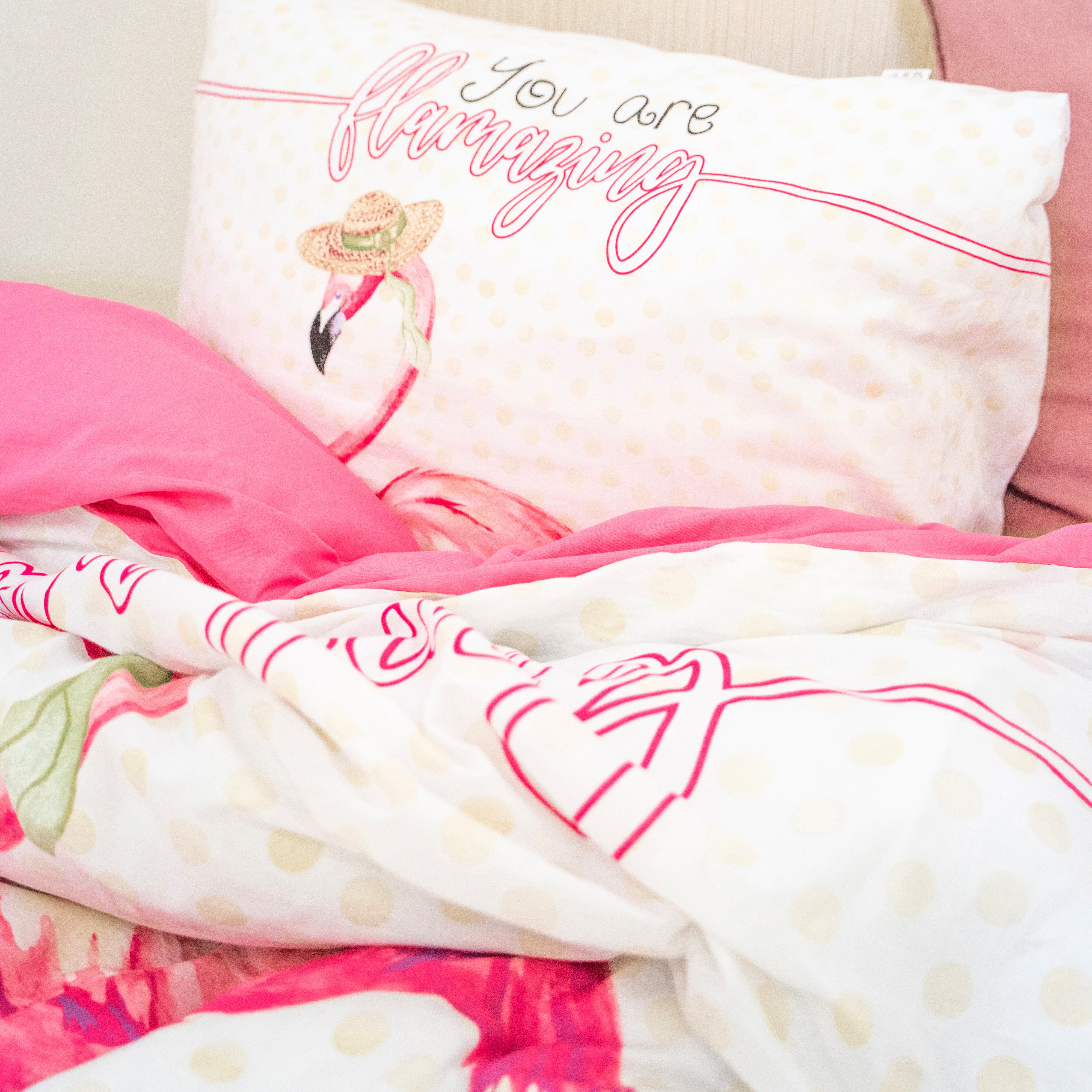 You are Flamazing Duvet Cover Pink