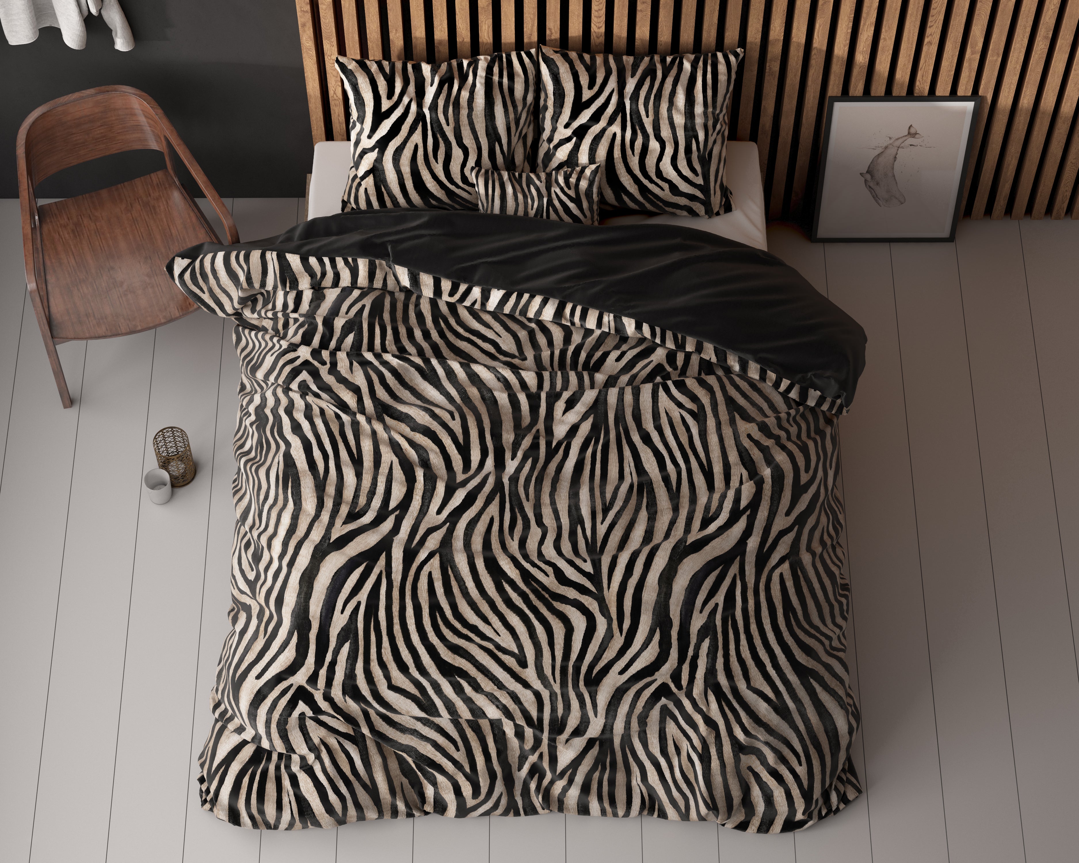 Zebra icon Zwart Dekbedovertrek