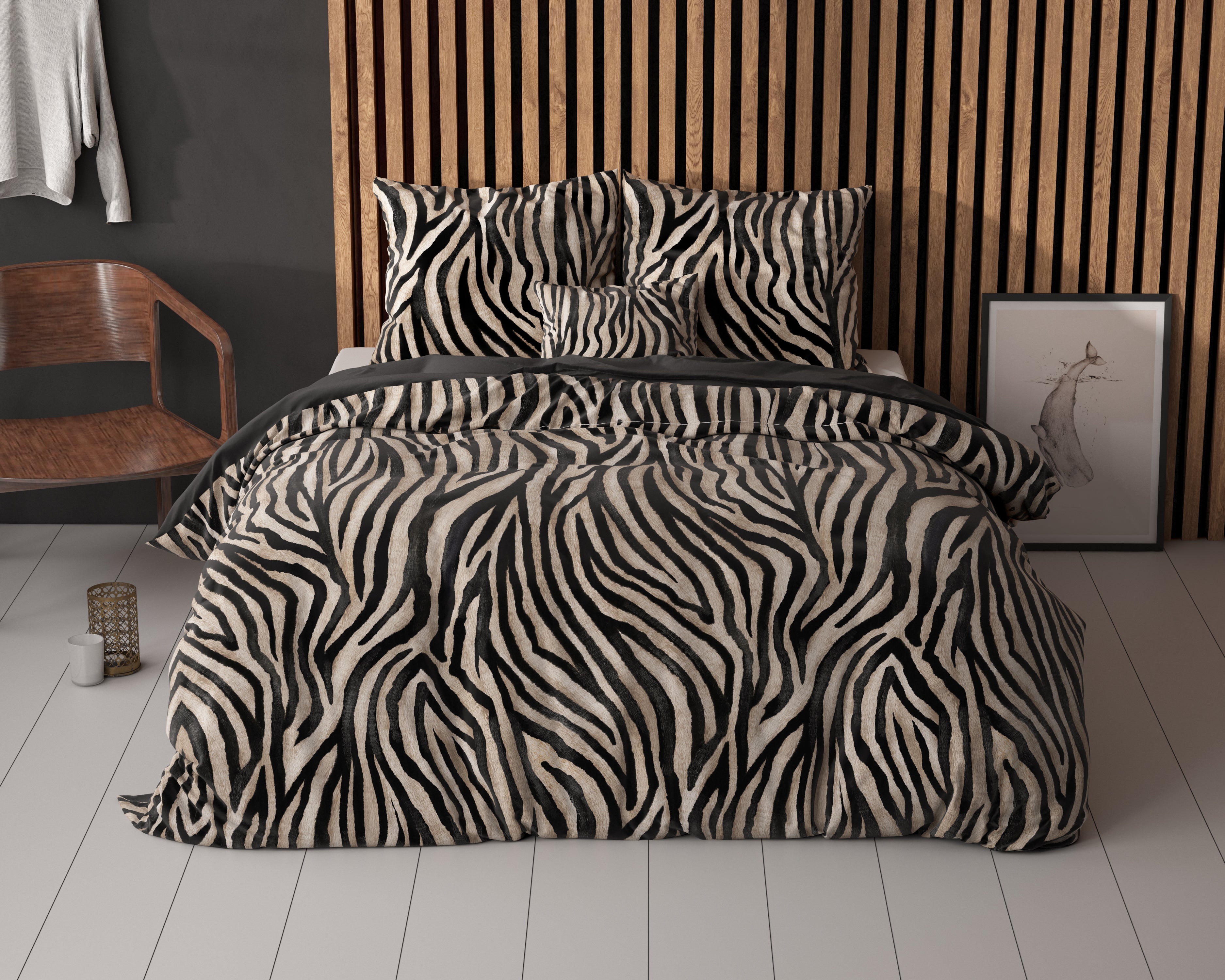 Zebra icon Zwart Dekbedovertrek