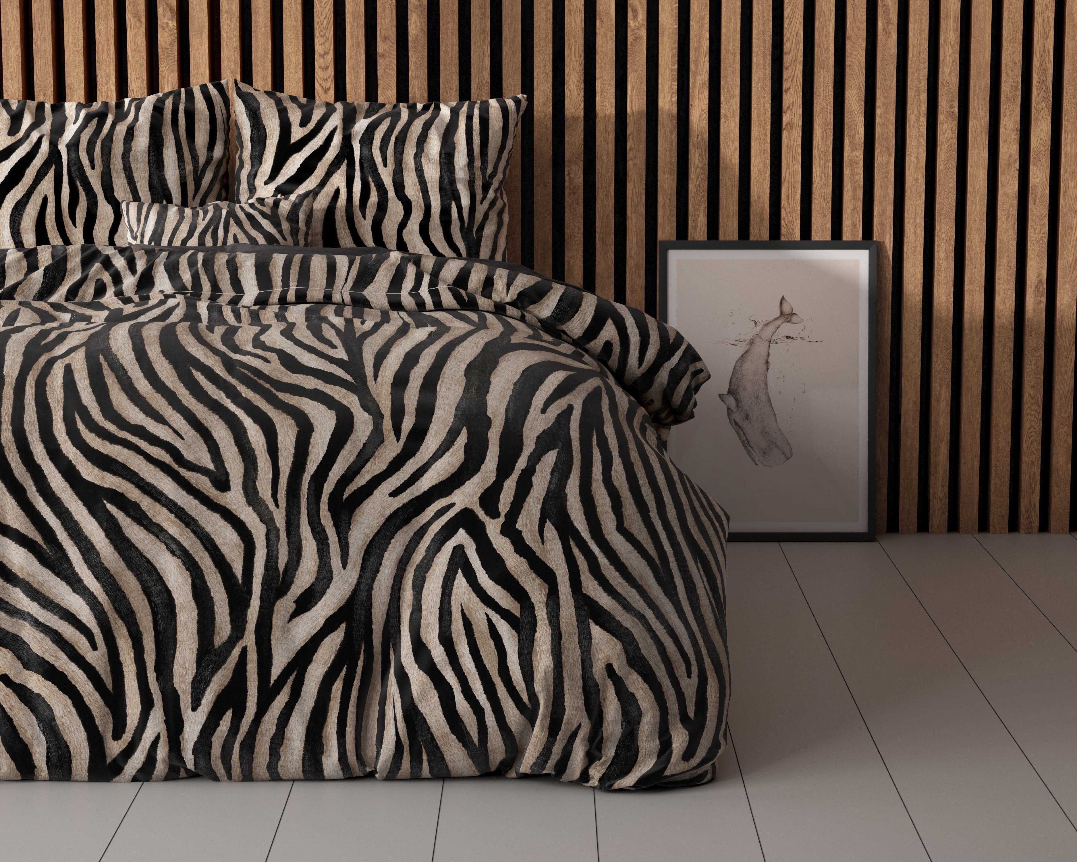 Zebra icon Zwart Dekbedovertrek