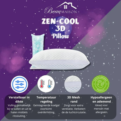 Zen-Cool 3D Pillow – Het Beste Kussen voor Verkoelende en Ondersteunende Nachtrust