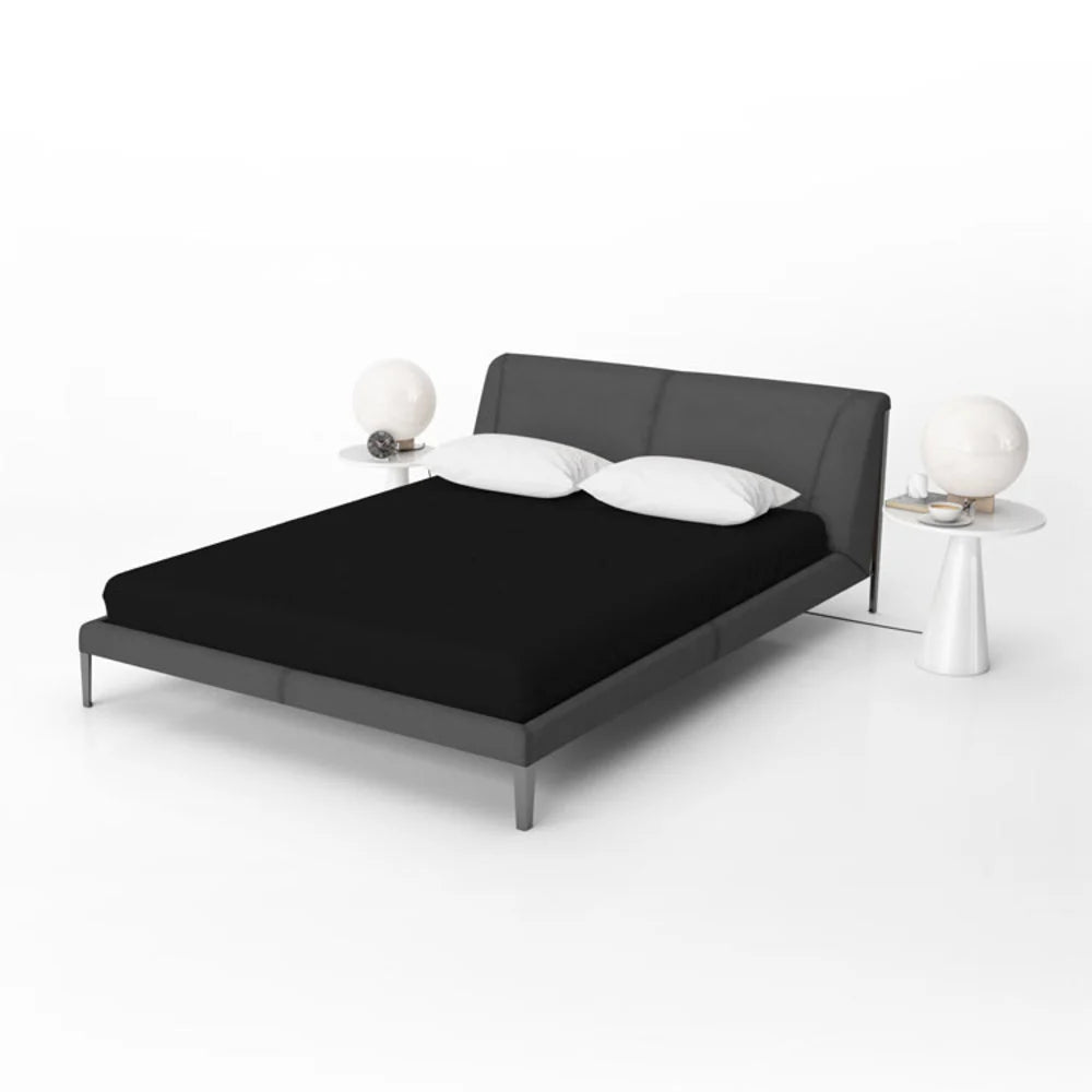 Zwart Jersey Hoeslaken van 100% Katoen | Perfecte Pasvorm en Comfort