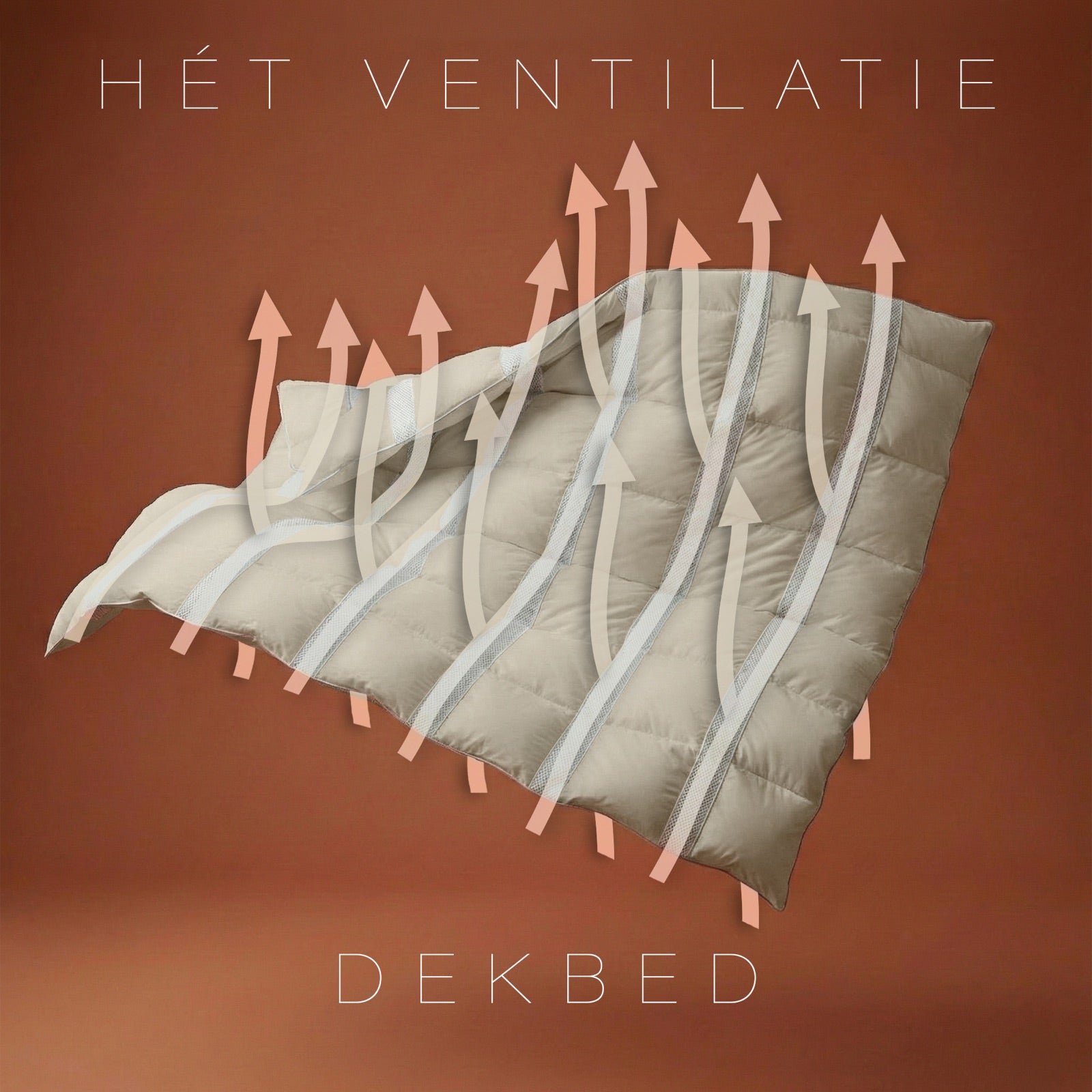 Zydante® Ventilatie Dekbed Zonder Overtrek - Taupe - Voor de zomer