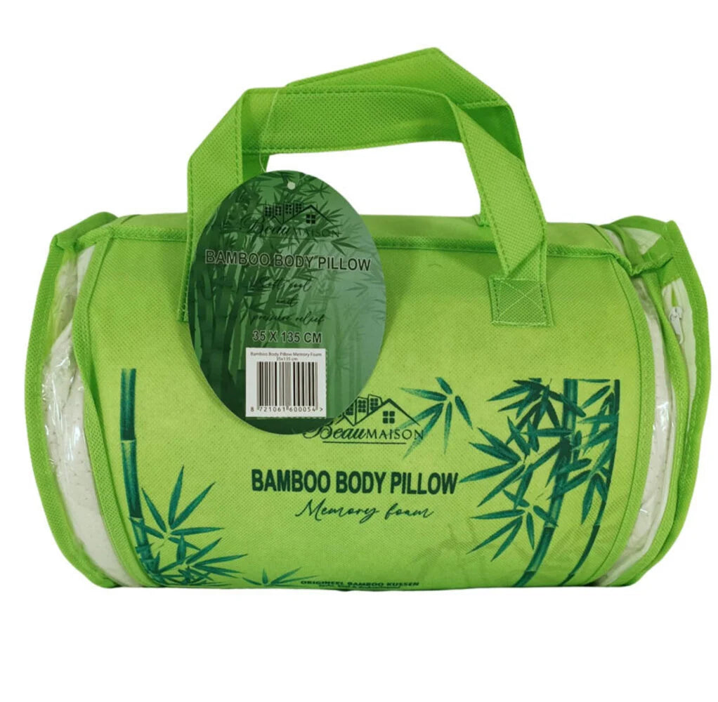 Body Pillow Bamboo - Zijslaper Kussen Bamboe Traagschuim - Stevig