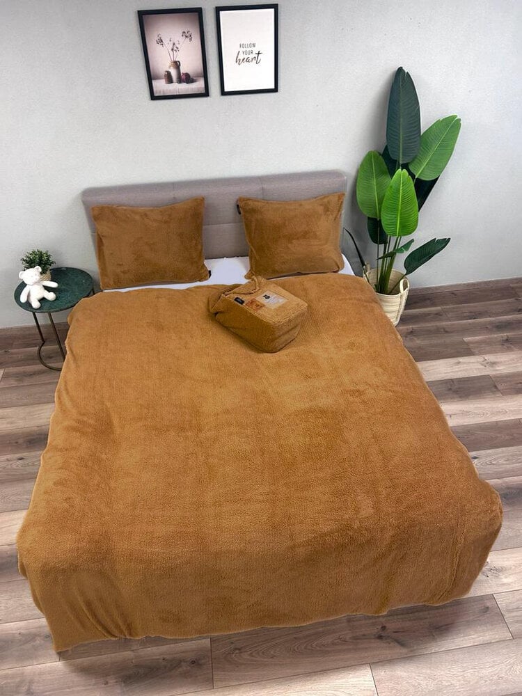 Caramel Latte Teddy Fleece Dekbedovertrek - Warm, Zacht & Luxe