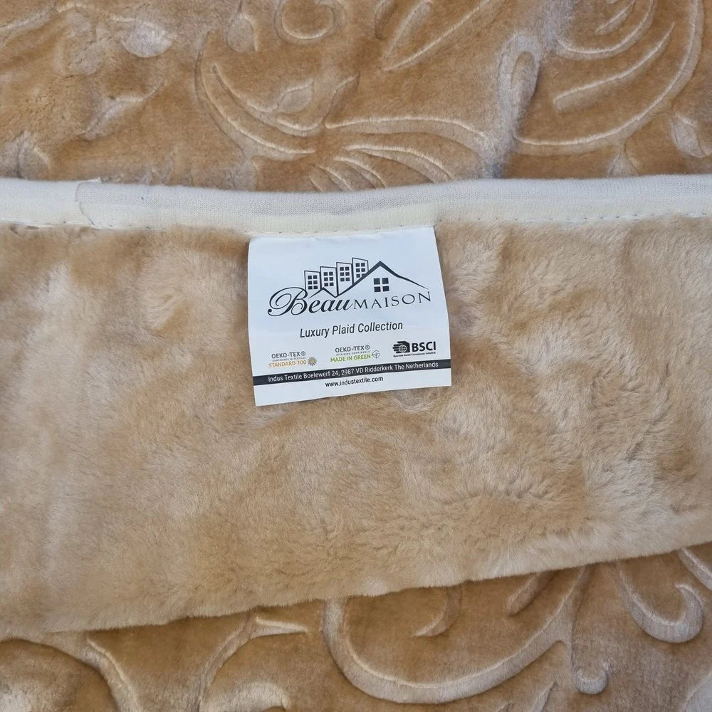 Cappuccino throw blanket 160 x 220 cm | Heavy Quality 