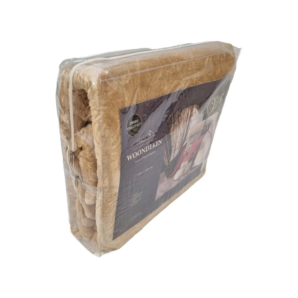 Cappuccino throw blanket 160 x 220 cm | Heavy Quality 