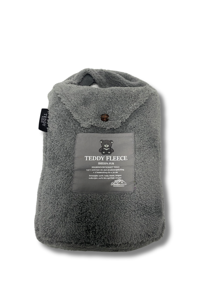 Teddy Fleece Dekbedovertrek Grijs | Luxe Warmte & Comfort