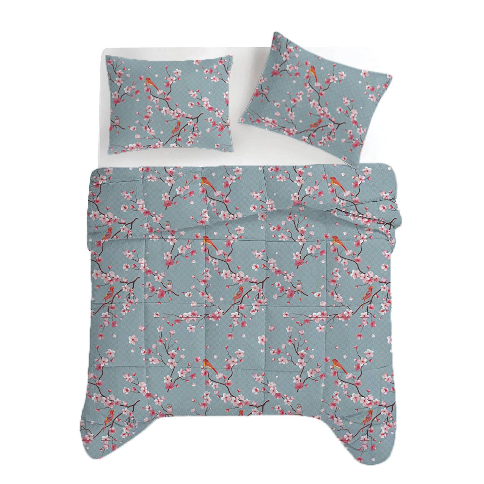All-in One Lazy Dekbed Japon Blue - Dekbed met kussenslopen