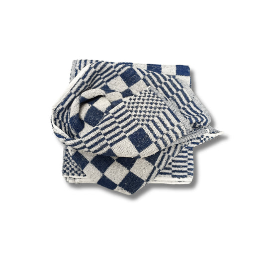 Katoenen Keuken Handdoek - Set van 3 stuks - Geblokt Blauw