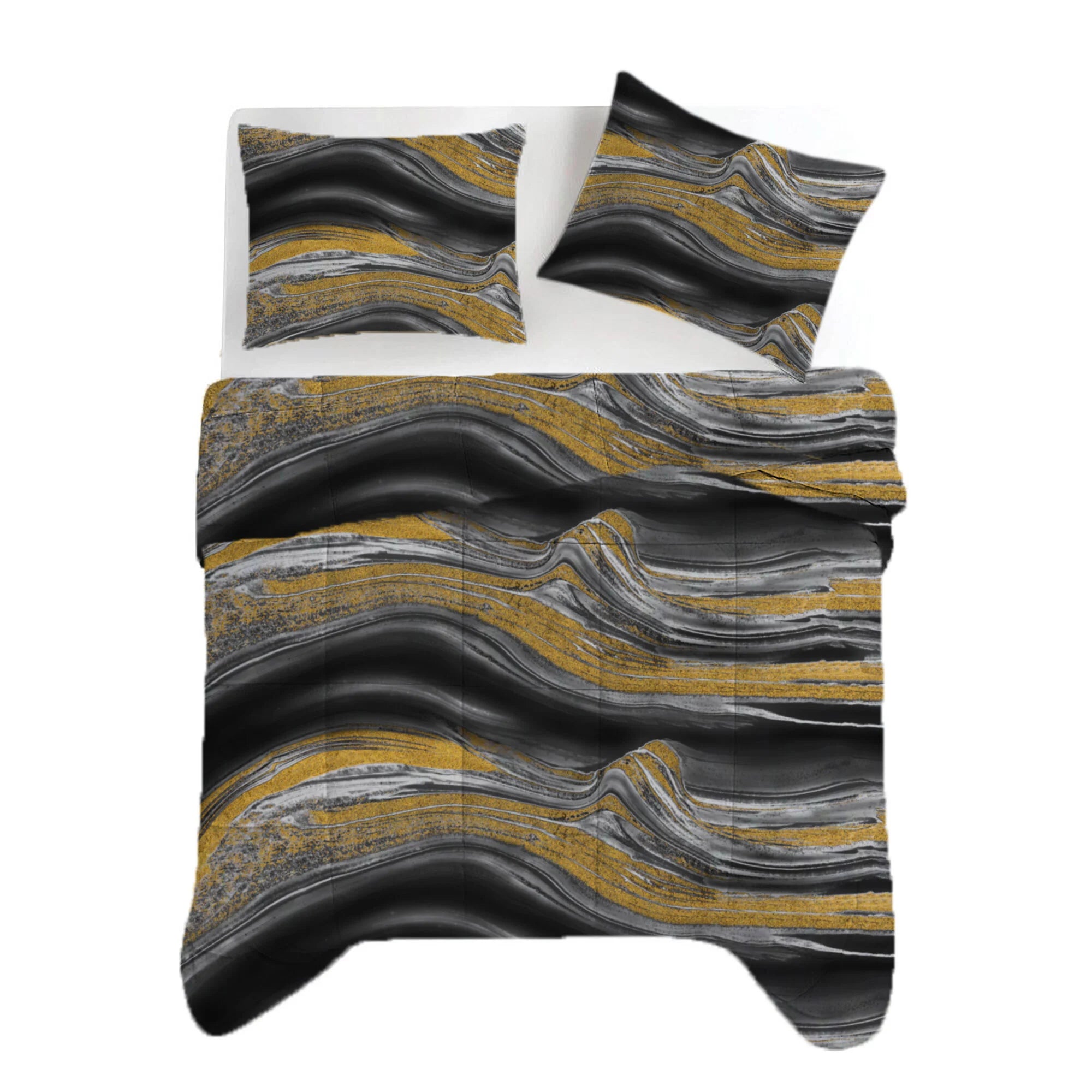 All-in One Lazy Dekbed Marble Black Gold - Dekbed met kussenslopen
