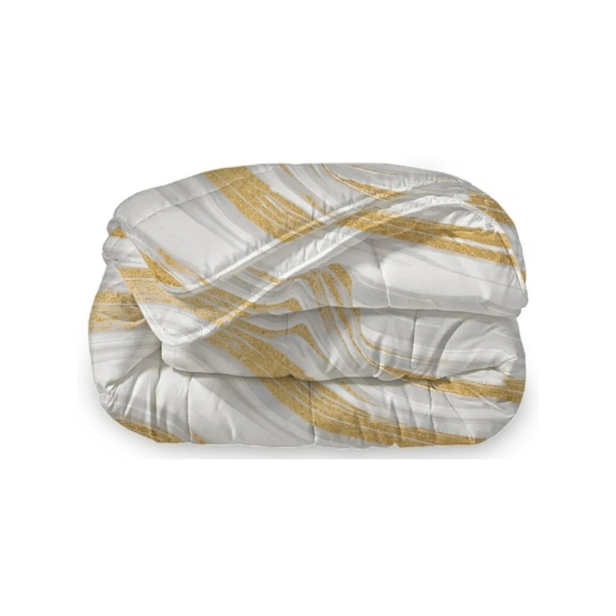 All-in One Lazy Dekbed Marble White Gold - Dekbed met kussenslopen