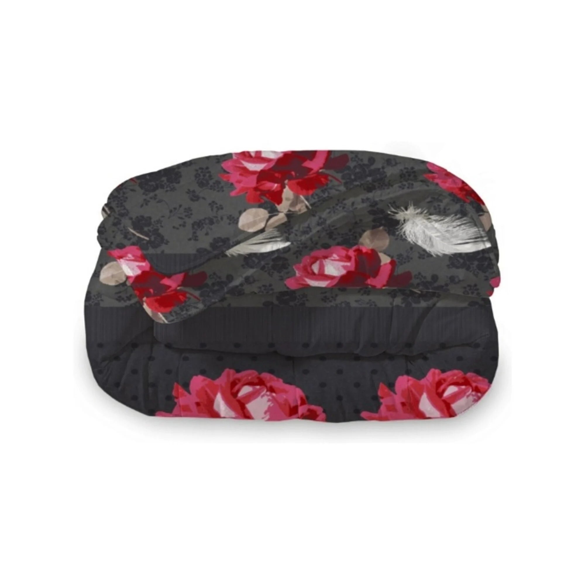 All-in One Lazy Dekbed Roses Black Red - Dekbed met kussenslopen