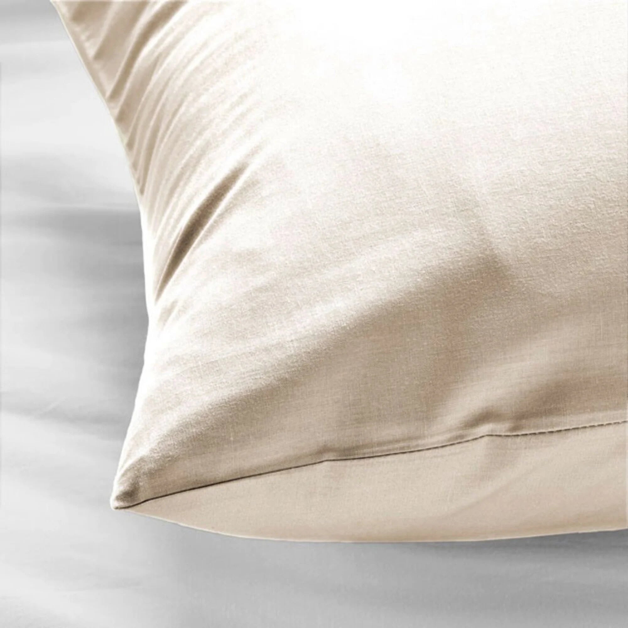 Set of 2 Percale Cotton Pillowcases Sand