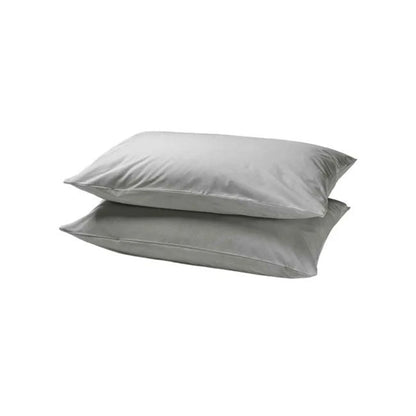 Set van 2 Perkaal Katoenen Kussenslopen Grijs