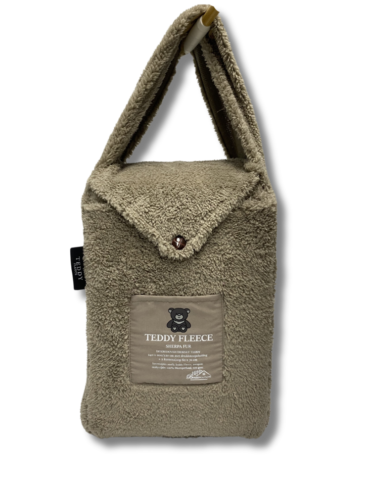 Taupe Teddy Fleece Dekbedovertrek - Warmte & Luxe
