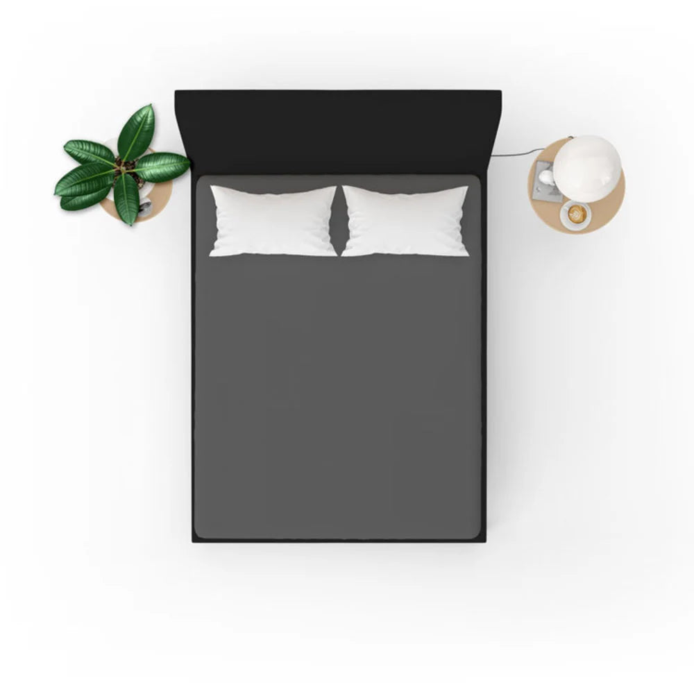 Anthracite Jersey Fitted Sheet | Non-Iron, Perfect Fit &amp; Breathable