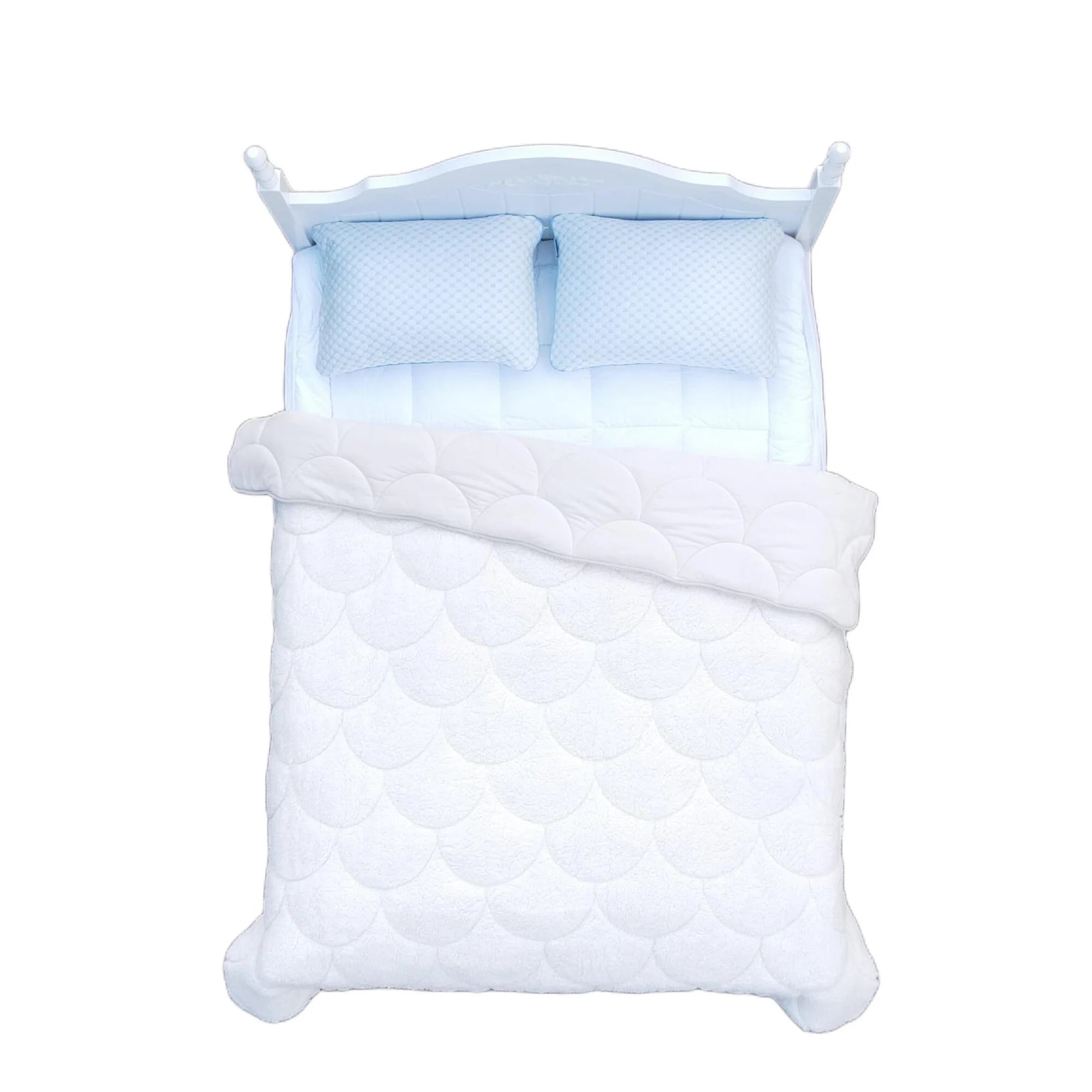 All-in One Lazy Teddy/Velvet Duvet Pearl White - 2-in-1 Winter duvet