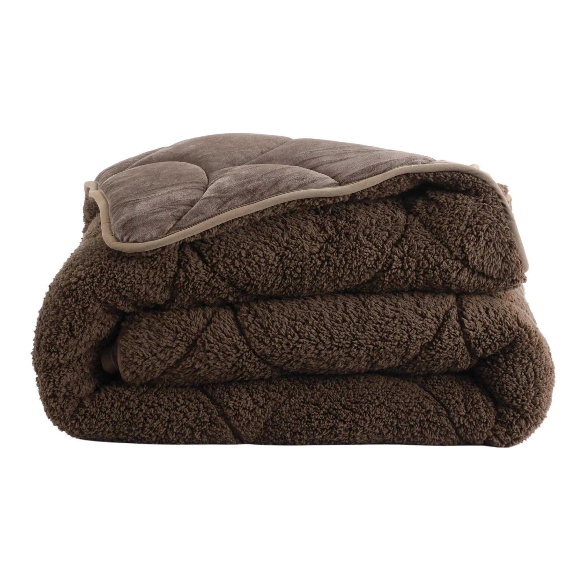 All-in One Lazy Teddy/Velvet Duvet Coffee Brown - 2-in-1 Winter duvet