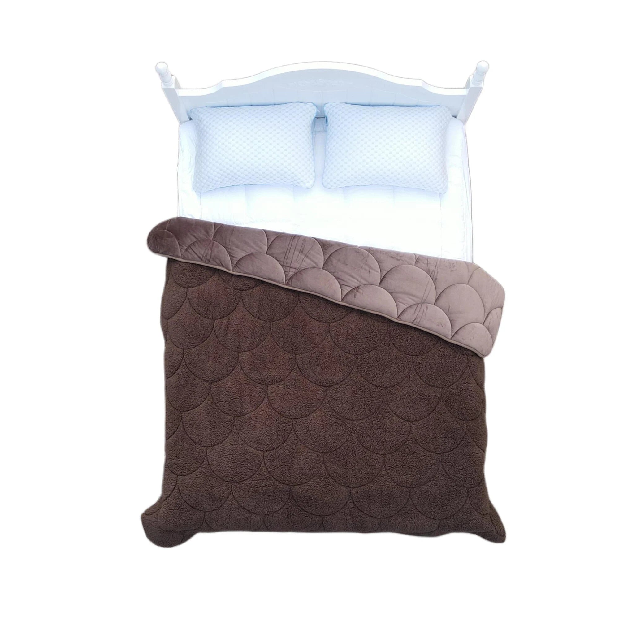 All-in One Lazy Teddy/Velvet Duvet Coffee Brown - 2-in-1 Winter duvet