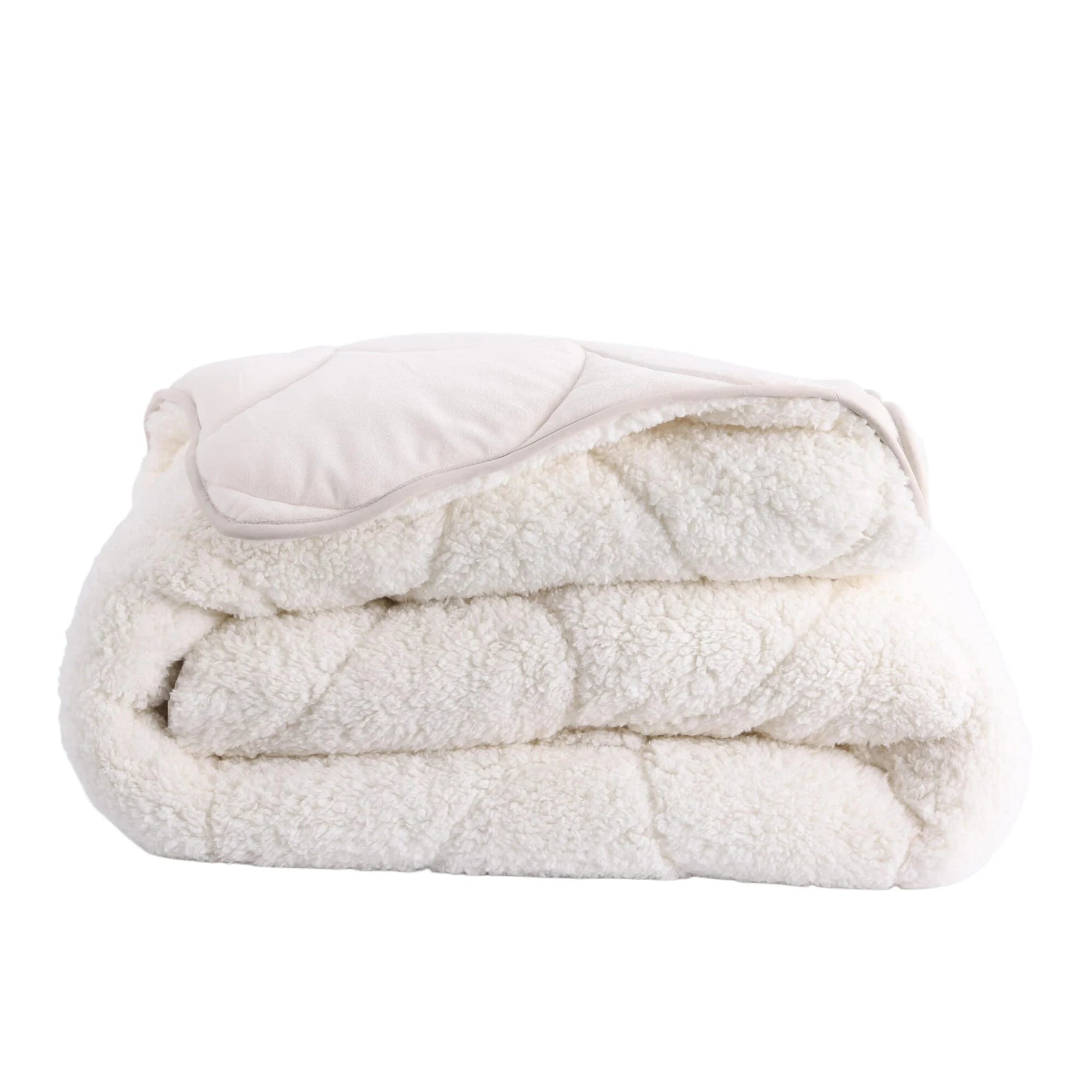 All-in One Lazy Teddy/Velvet Duvet Pearl White - 2-in-1 Winter duvet