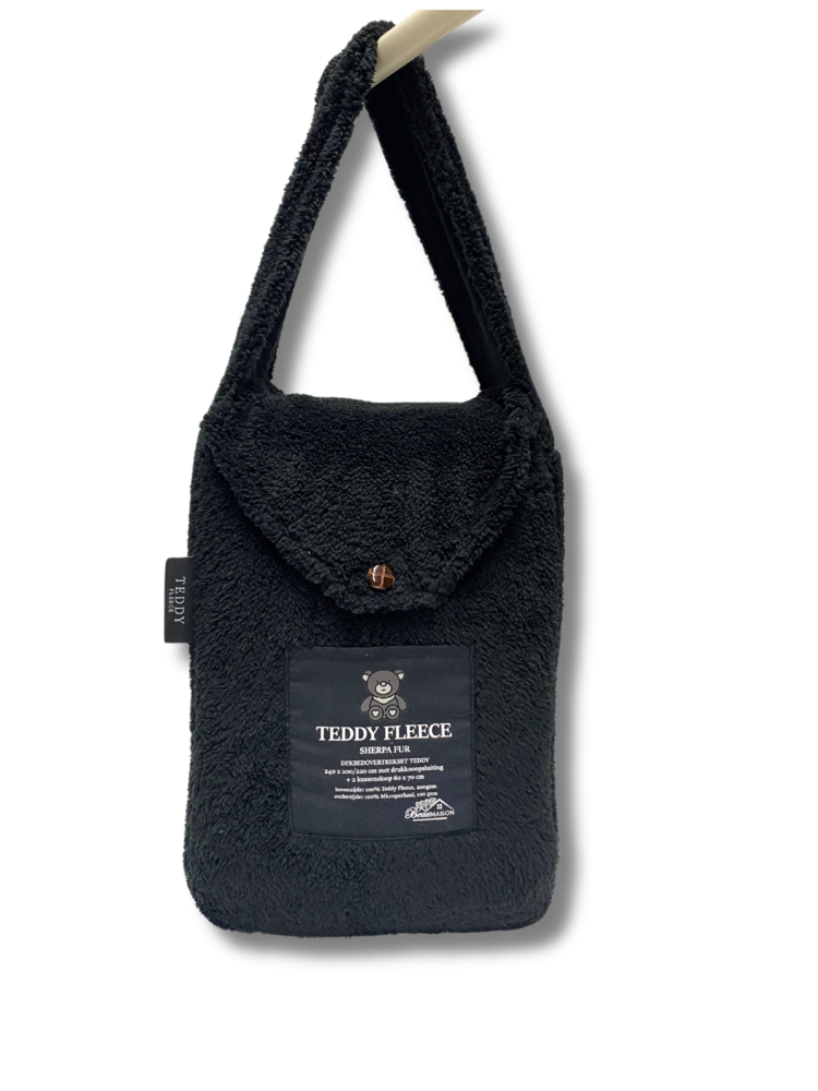 Zwart Teddy Dekbedovertrek | Warm, Zacht & Luxe