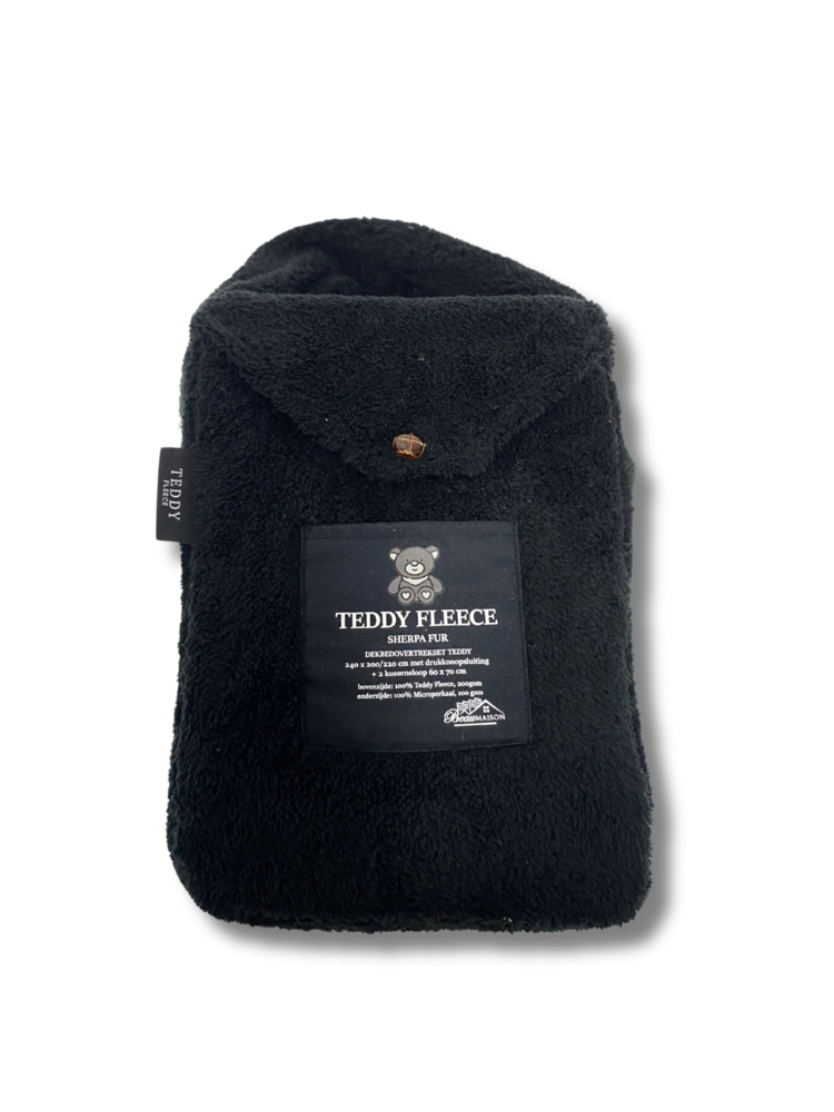 Zwart Teddy Dekbedovertrek | Warm, Zacht & Luxe