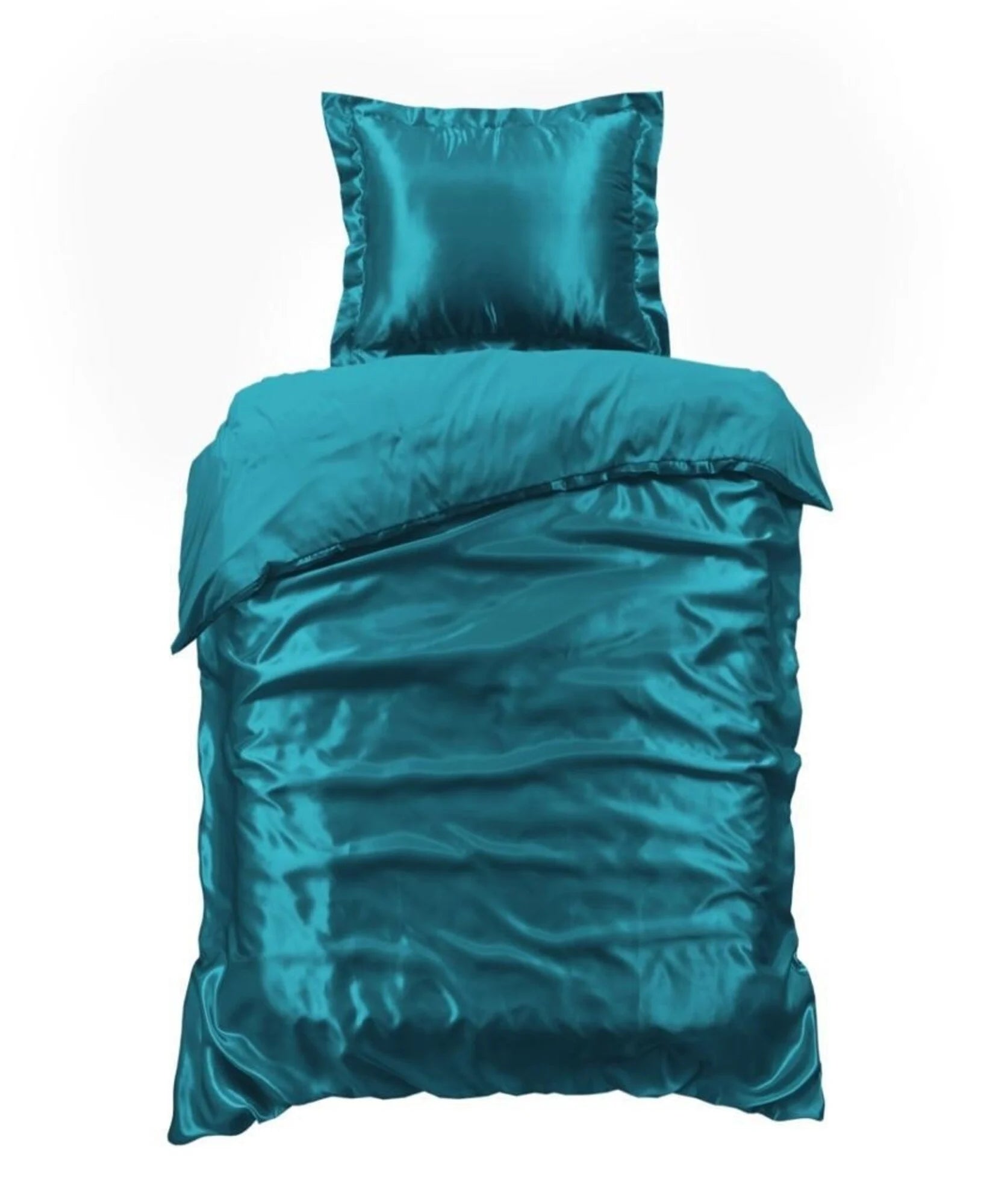 Shiny Satin Duvet Cover Aqua (Turquoise)