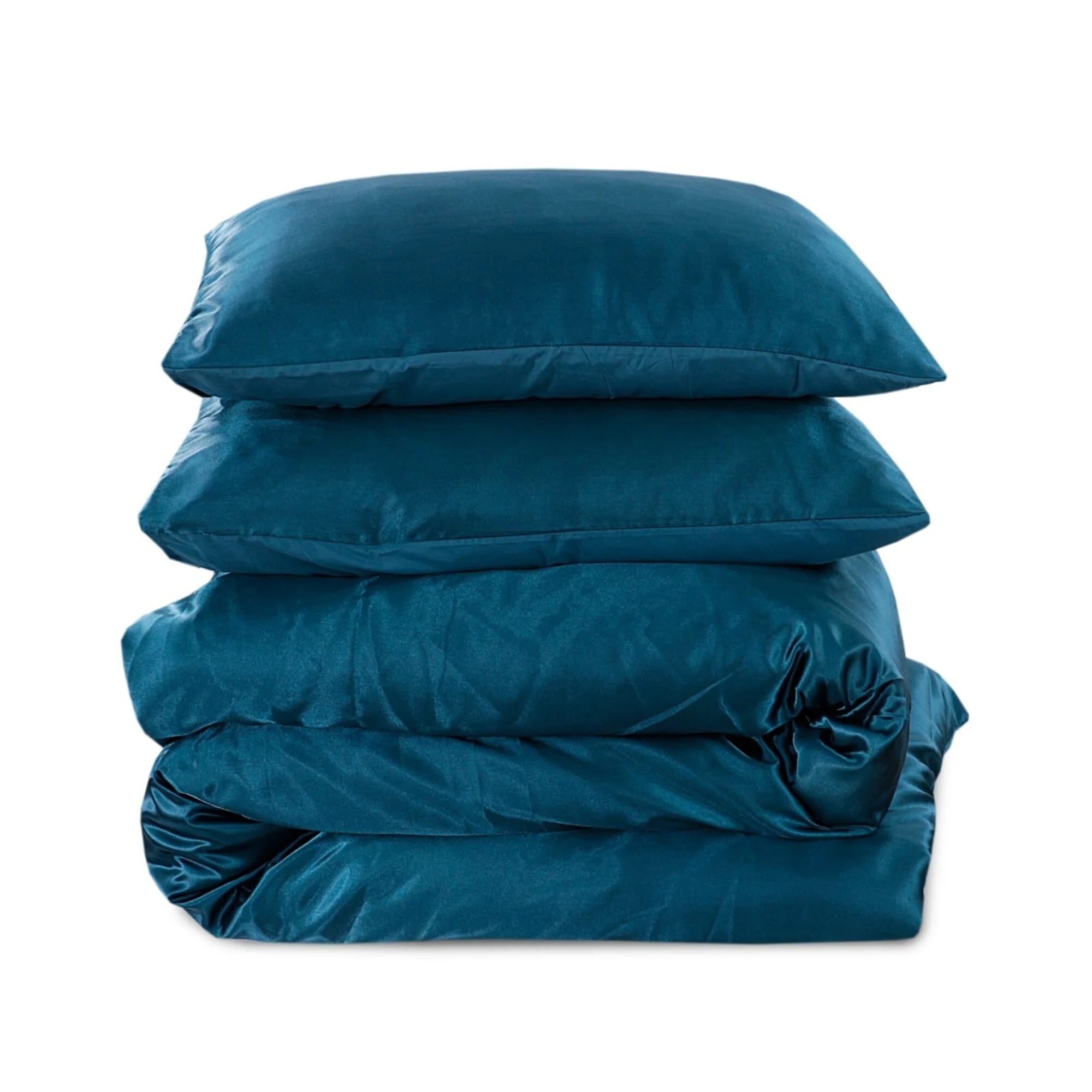 Shiny Satin Duvet Cover Petrol Blue