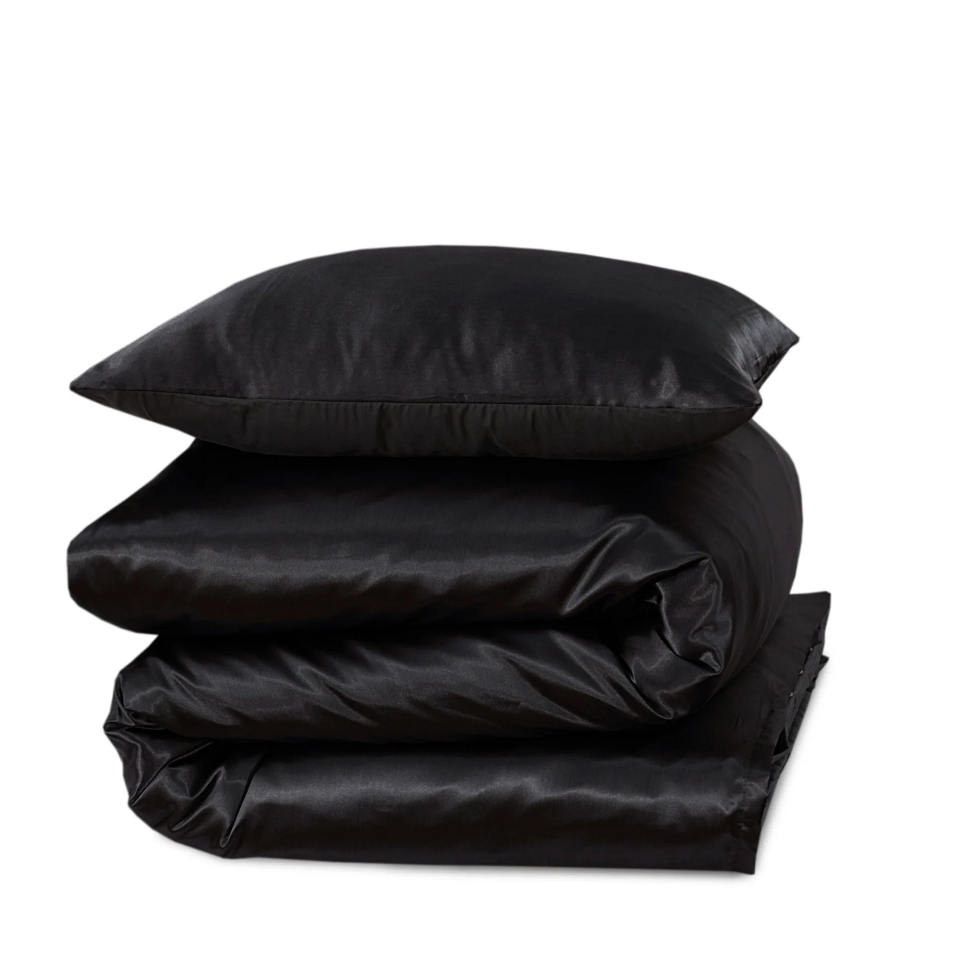 Shiny Satin Duvet Cover Black