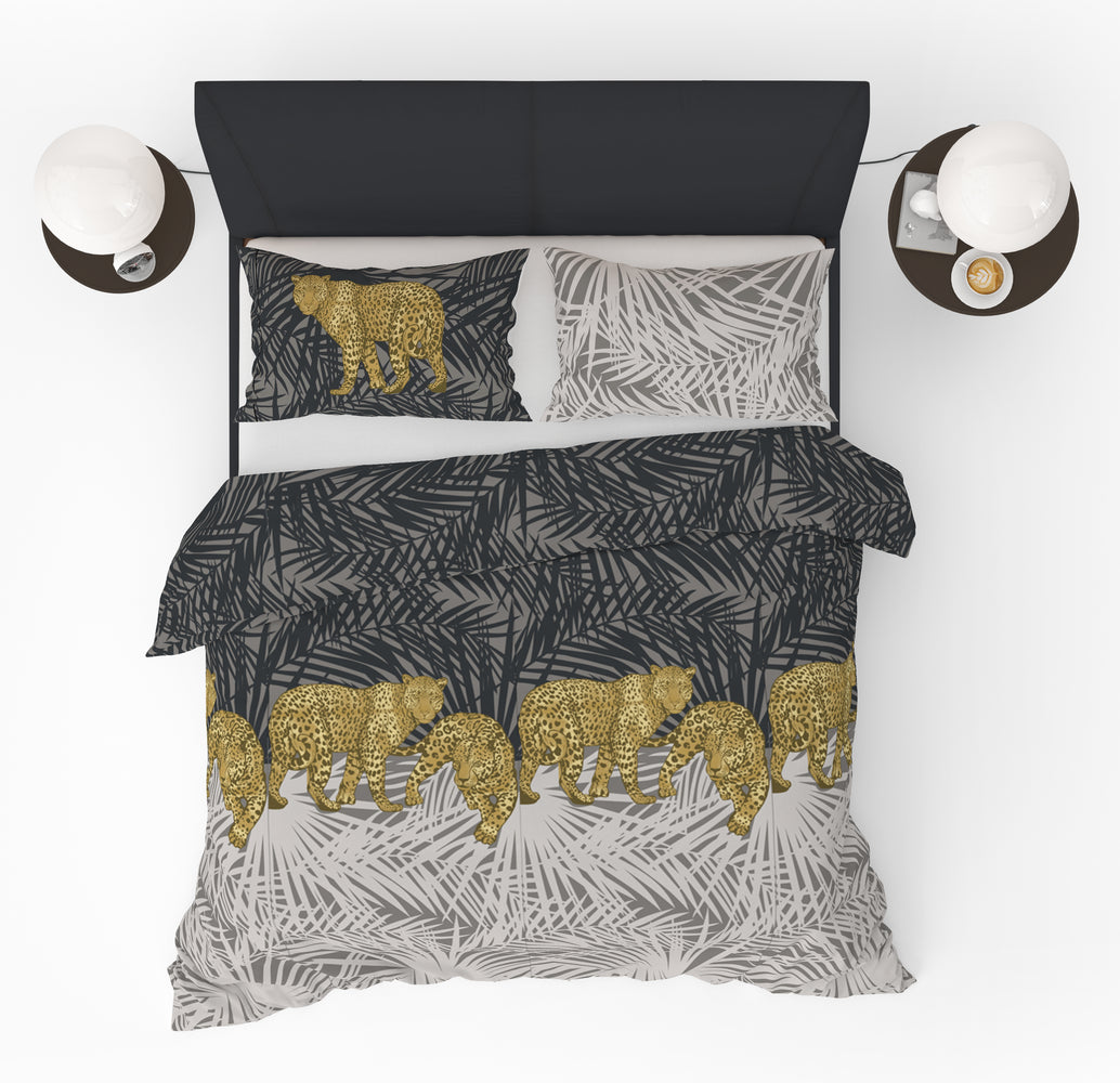 Cheetah Jungle Dekbedovertrek - Luxe en Comfort in Grijs & Geel