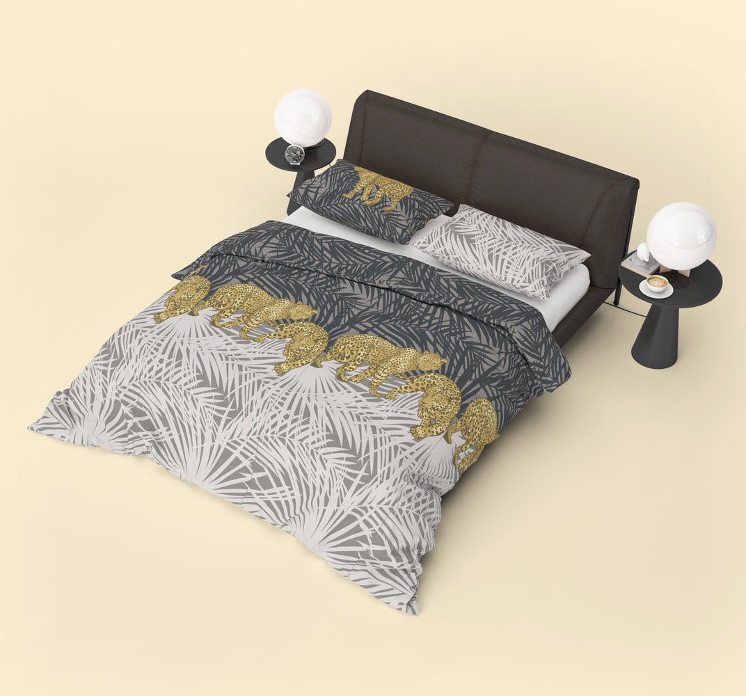 Cheetah Jungle Dekbedovertrek - Luxe en Comfort in Grijs & Geel